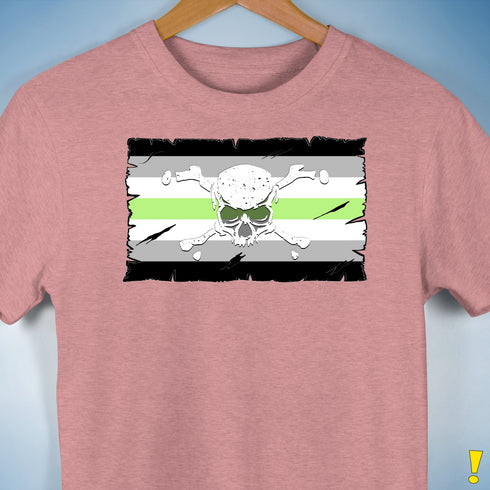 Agender Pride Pirate Flag Premium Unisex T-Shirt - Mauve Heather